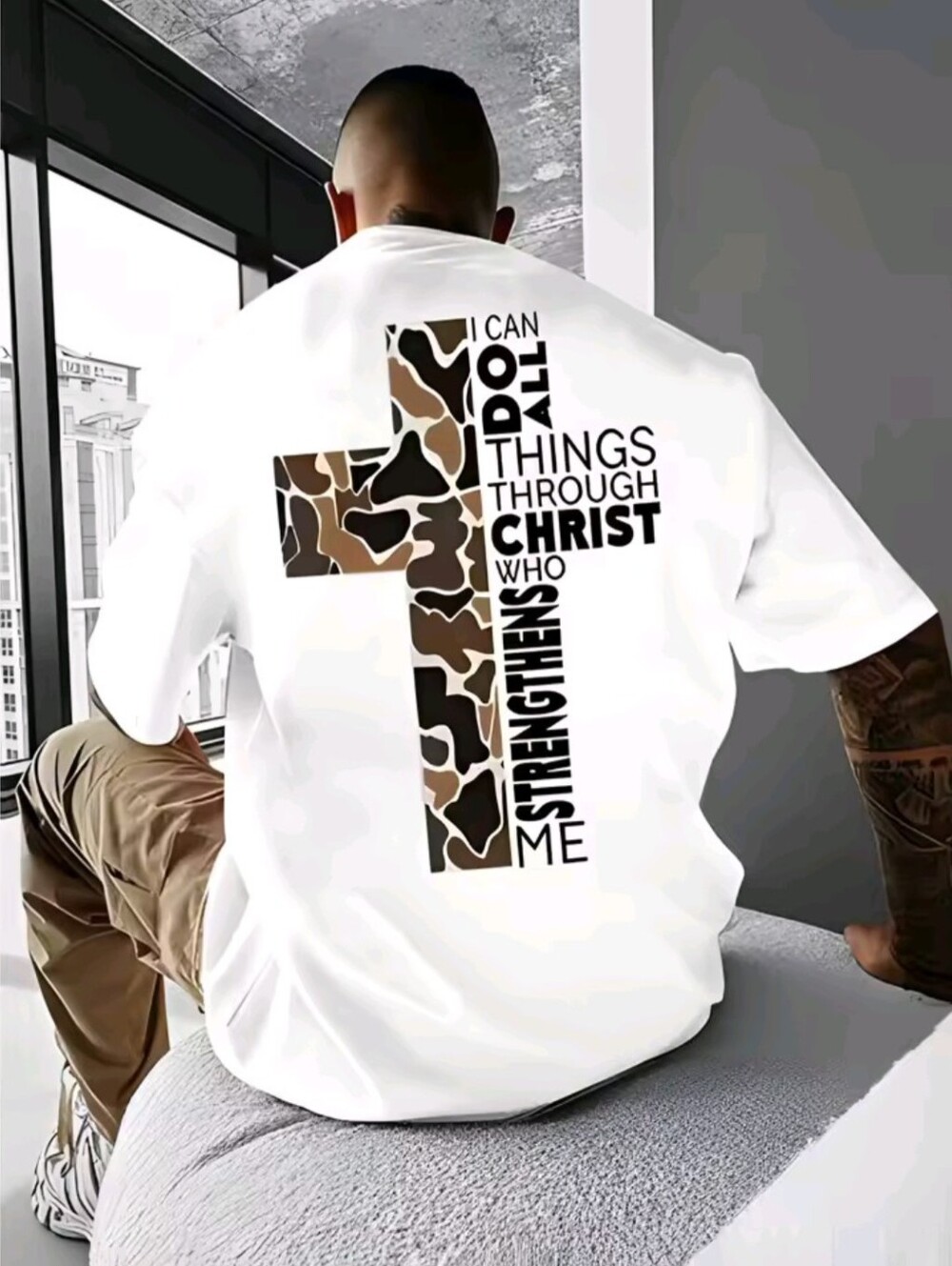 Men's Street Style Printed Cross Fashionable T Shirt